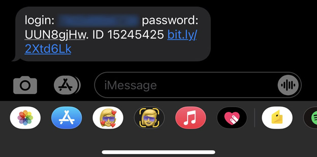 A message containing the password